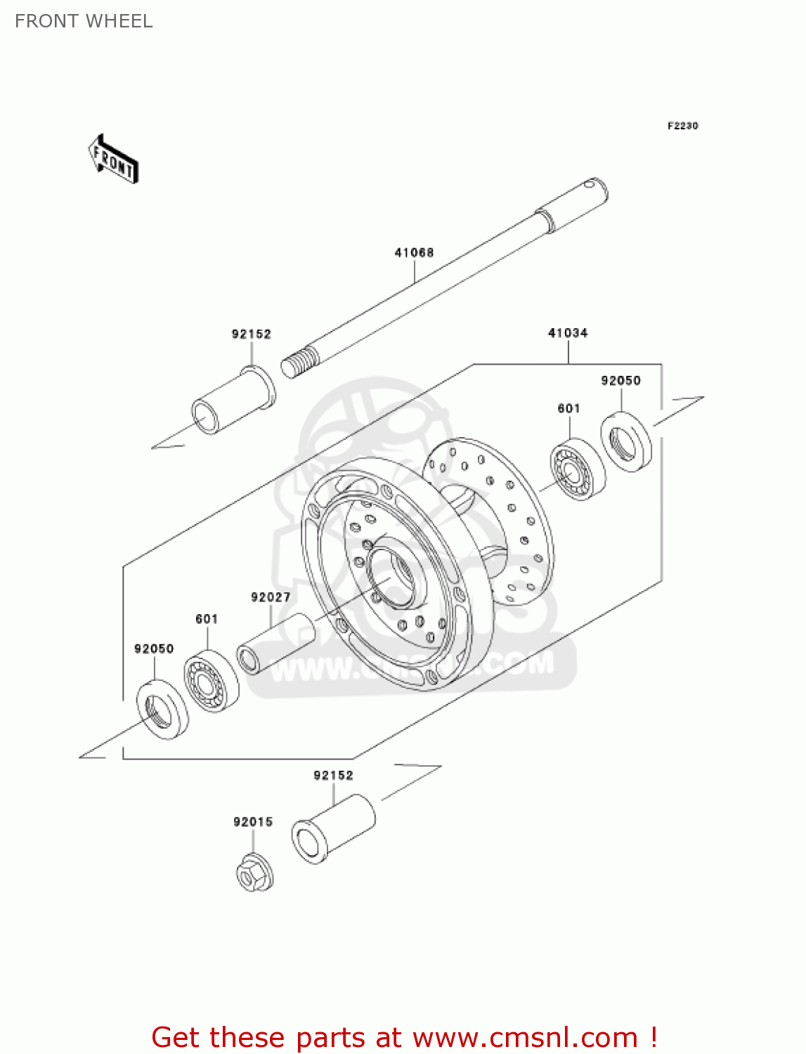 FRONT WHEEL VN900D6F VULCAN 900 CLASSIC 2006 USA CALIFORNIA CANADA / LT