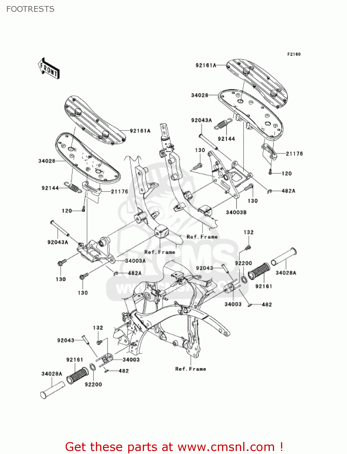 FOOTRESTS VN900D6F VULCAN 900 CLASSIC 2006 USA CALIFORNIA CANADA / LT