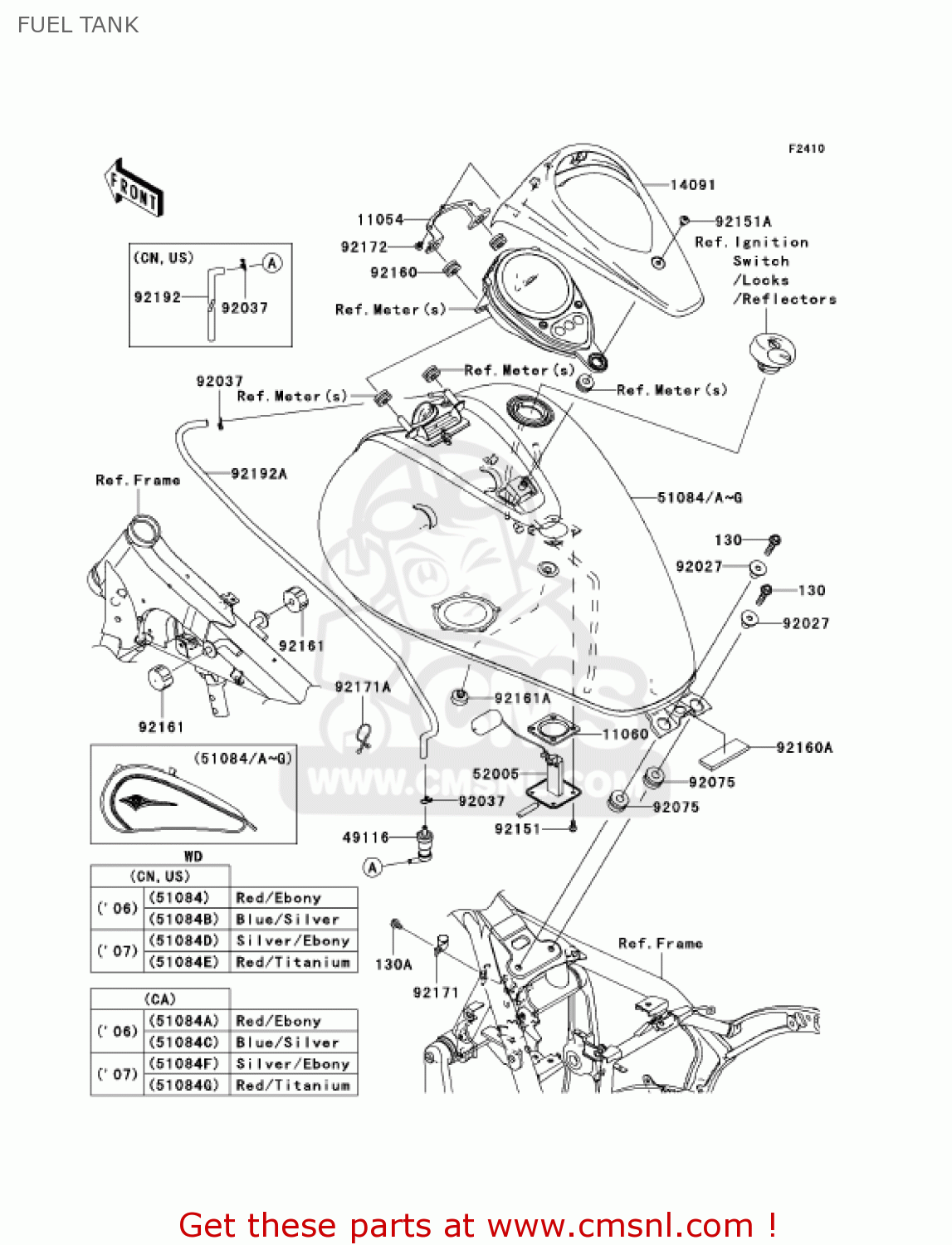 FUEL TANK VN900D6F VULCAN 900 CLASSIC 2006 USA CALIFORNIA CANADA / LT