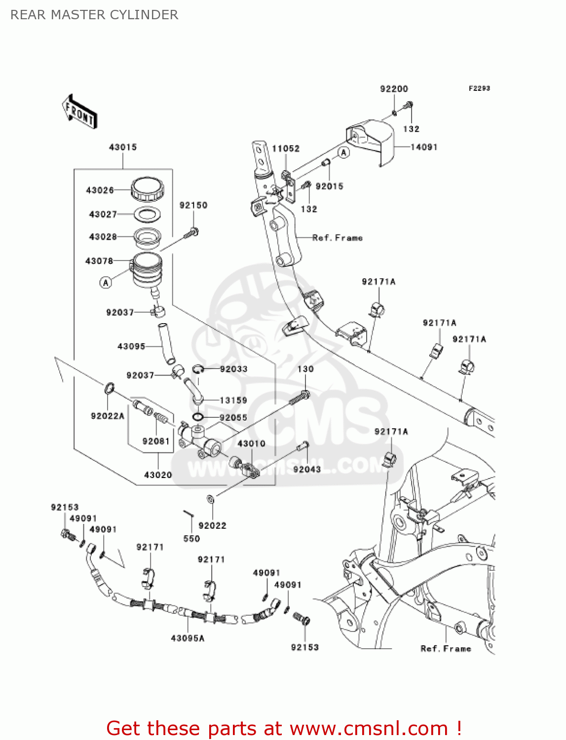 REAR MASTER CYLINDER VN900D7F VULCAN 900 CLASSIC 2007 USA CALIFORNIA CANADA / LT