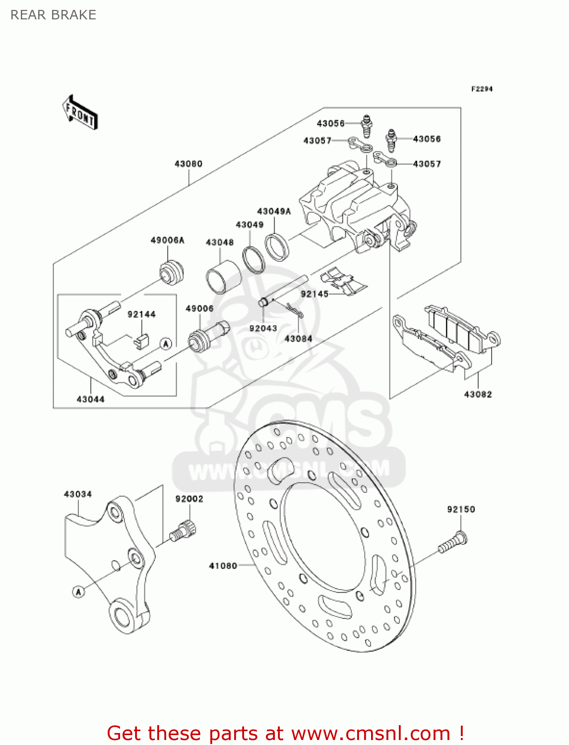 REAR BRAKE VN900D7F VULCAN 900 CLASSIC 2007 USA CALIFORNIA CANADA / LT
