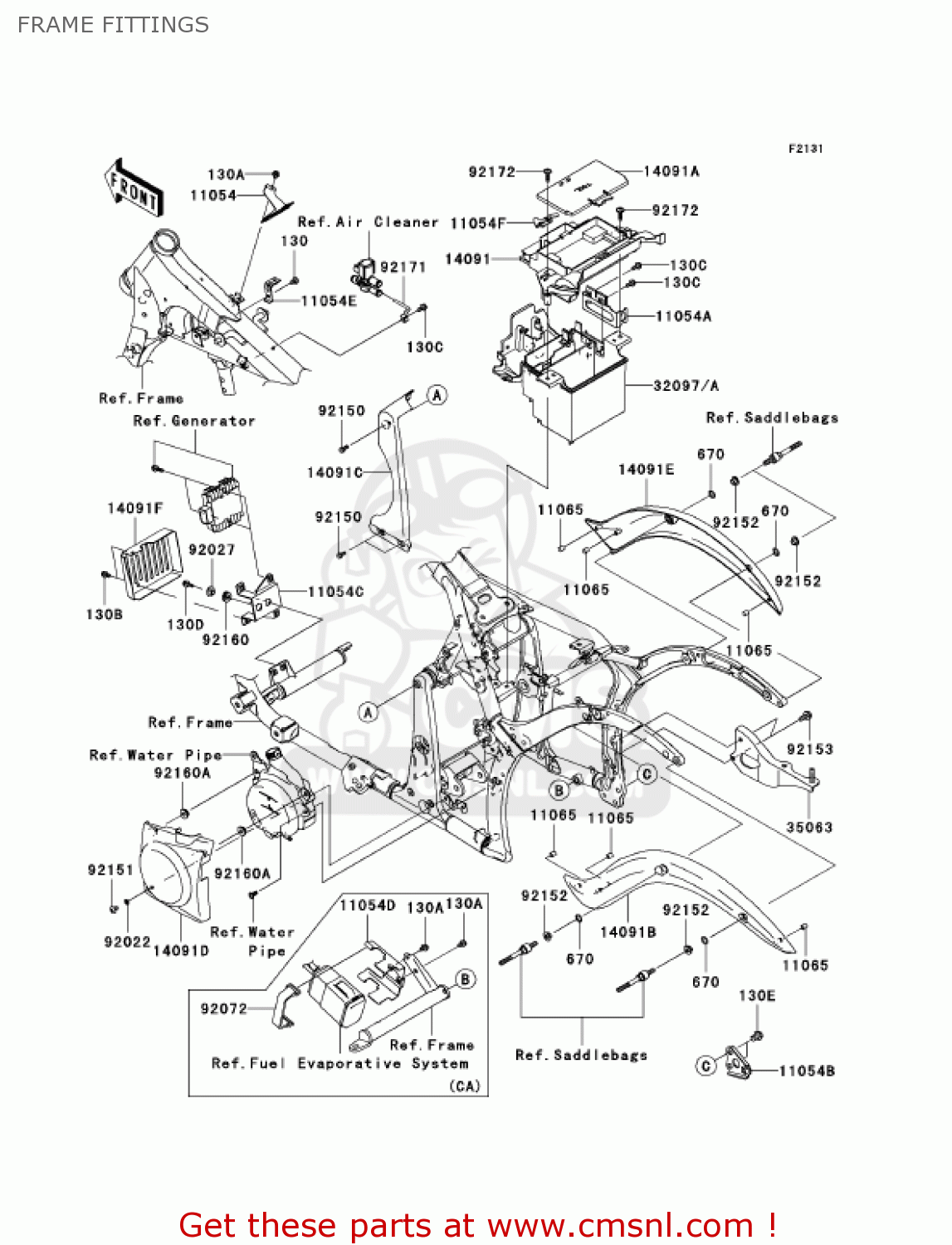 FRAME FITTINGS VN900D7F VULCAN 900 CLASSIC 2007 USA CALIFORNIA CANADA / LT