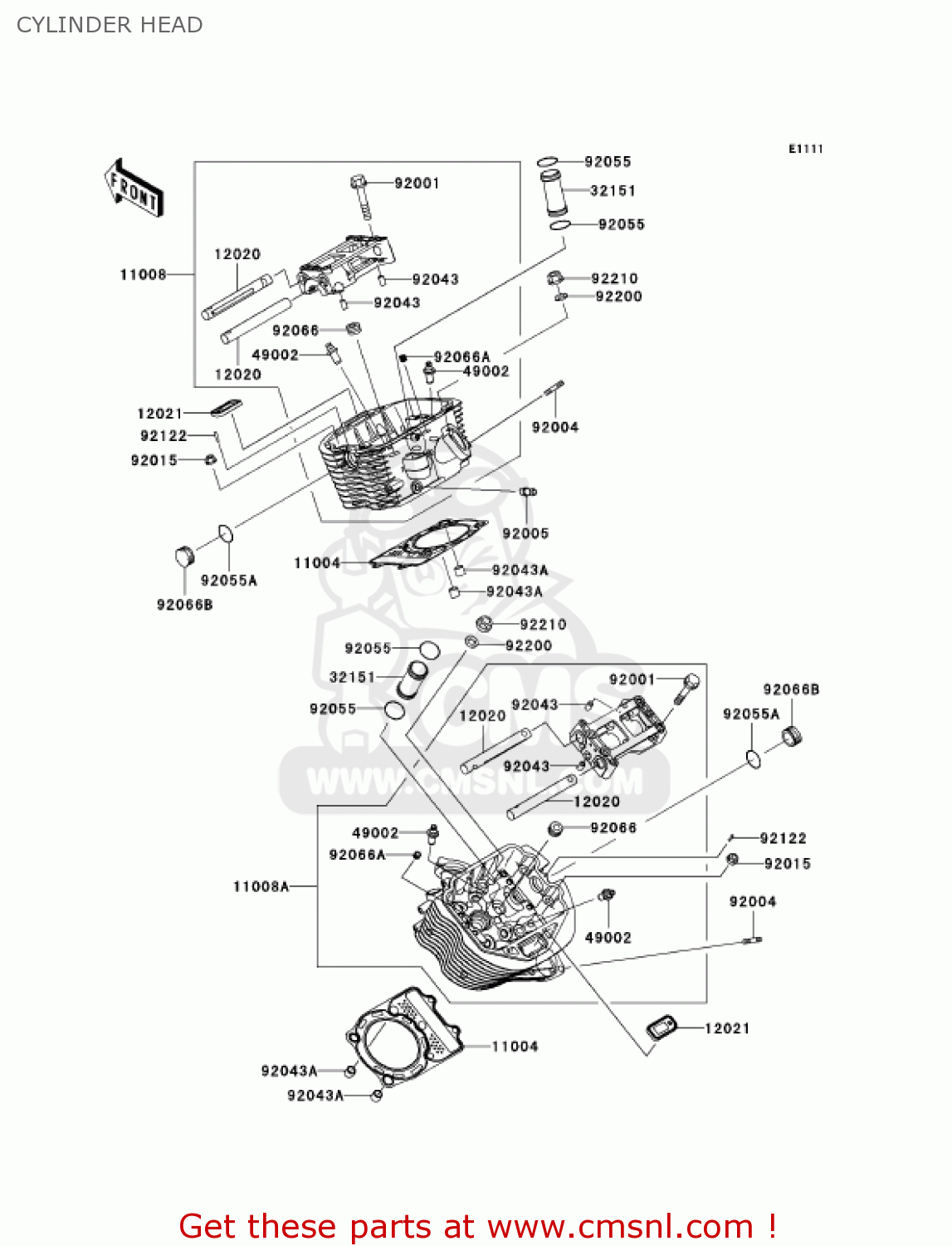 CYLINDER HEAD VN900D7F VULCAN 900 CLASSIC 2007 USA CALIFORNIA CANADA / LT