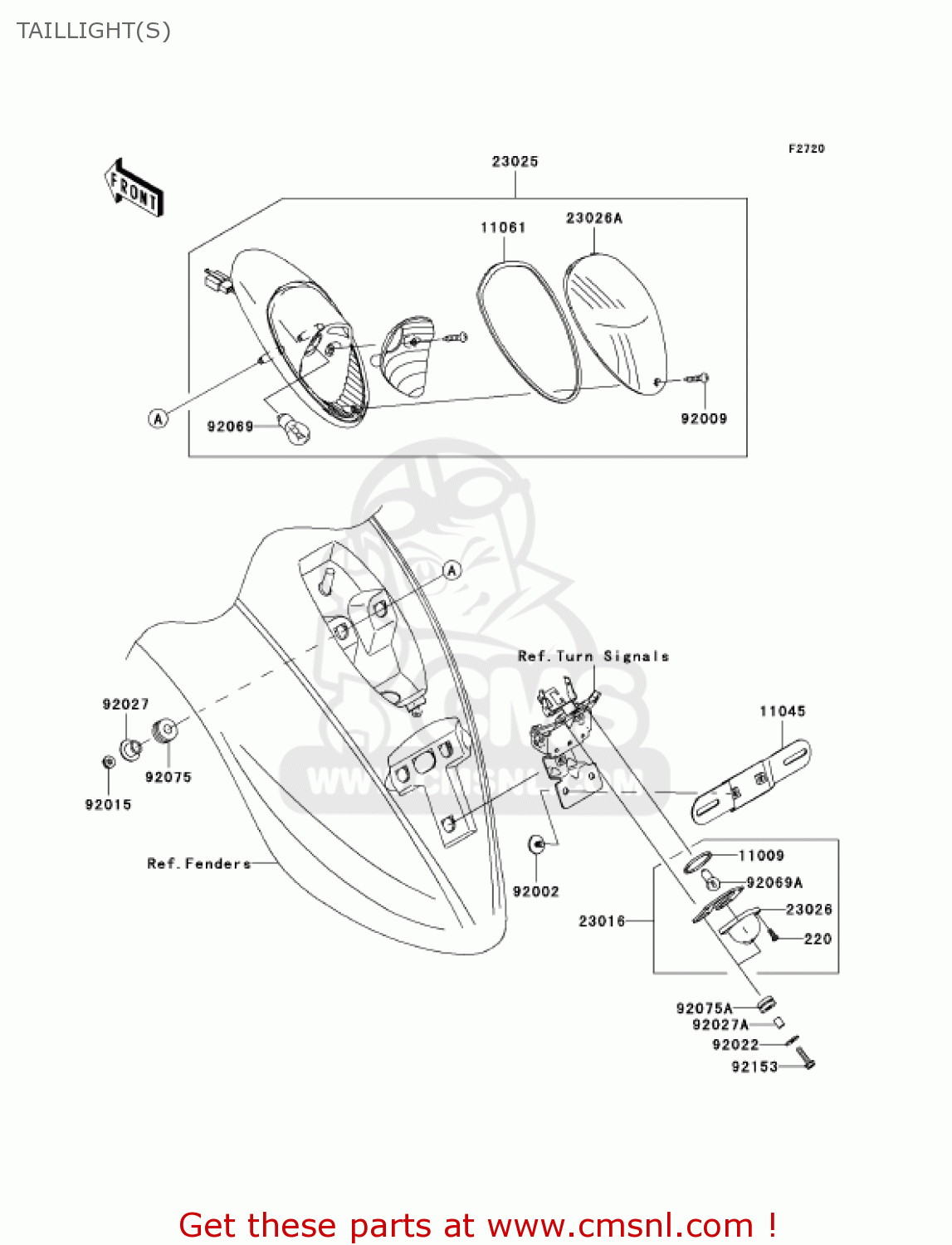 TAILLIGHT(S) VN900D7F VULCAN 900 CLASSIC 2007 USA CALIFORNIA CANADA / LT