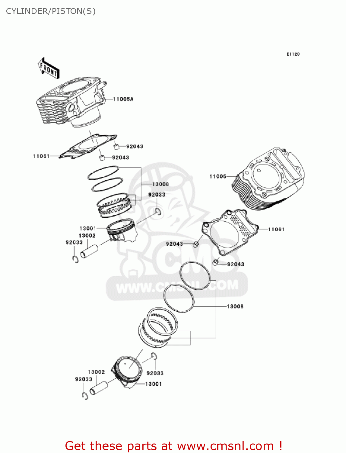 CYLINDER/PISTON(S) VN900D7F VULCAN 900 CLASSIC 2007 USA CALIFORNIA CANADA / LT