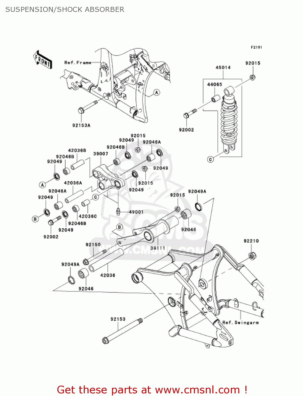 SUSPENSION/SHOCK ABSORBER VN900D7F VULCAN 900 CLASSIC 2007 USA CALIFORNIA CANADA / LT