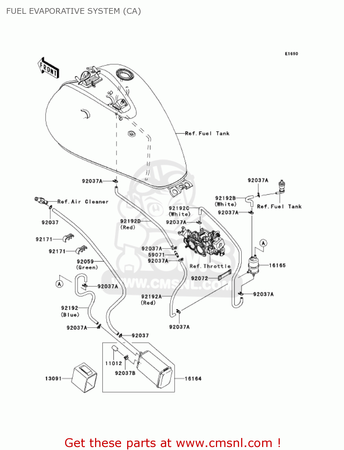 FUEL EVAPORATIVE SYSTEM (CA) VN900D7F VULCAN 900 CLASSIC 2007 USA CALIFORNIA CANADA / LT