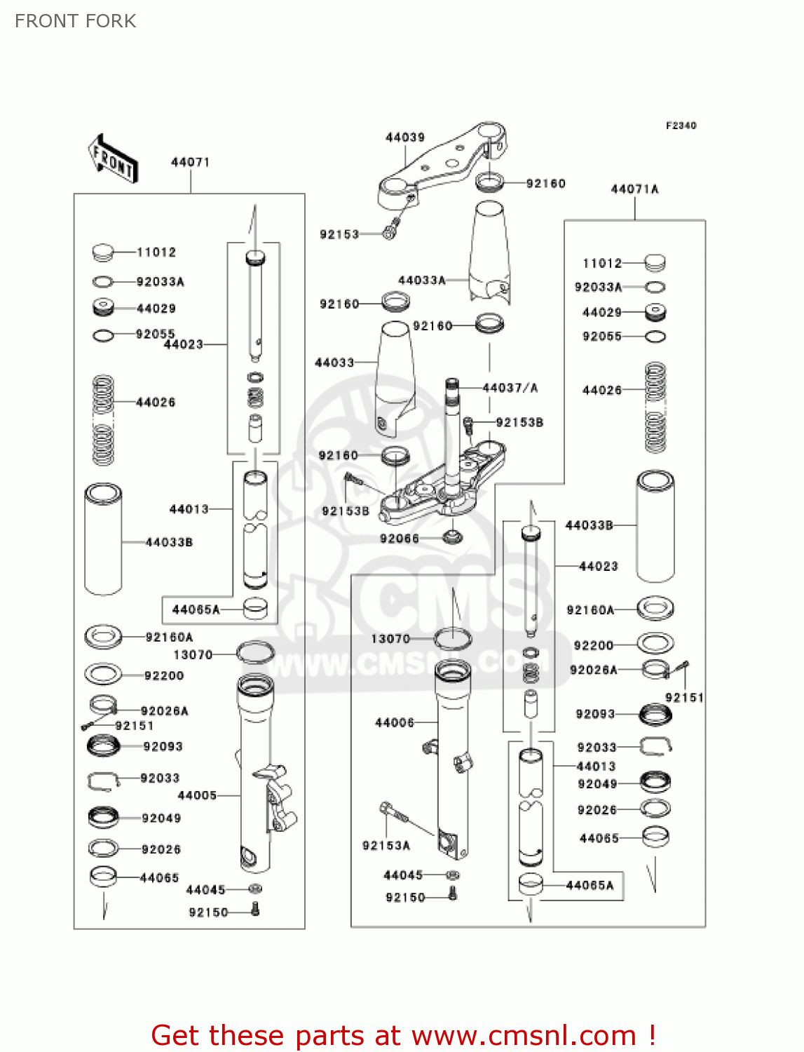 FRONT FORK VN900D7F VULCAN 900 CLASSIC 2007 USA CALIFORNIA CANADA / LT