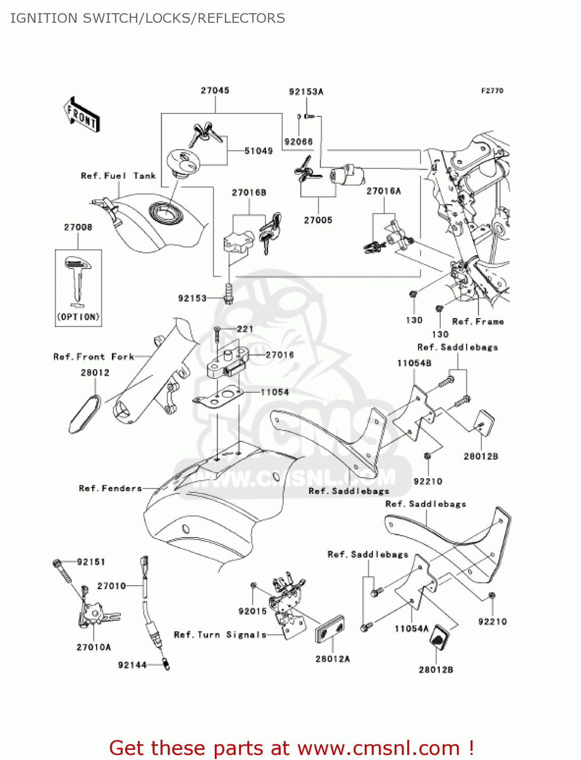 IGNITION SWITCH/LOCKS/REFLECTORS VN900D7F VULCAN 900 CLASSIC 2007 USA CALIFORNIA CANADA / LT