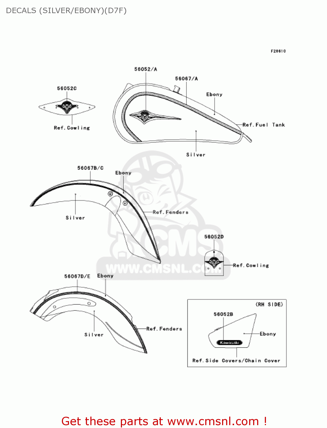 DECALS (SILVER/EBONY)(D7F) VN900D7F VULCAN 900 CLASSIC 2007 USA CALIFORNIA CANADA / LT
