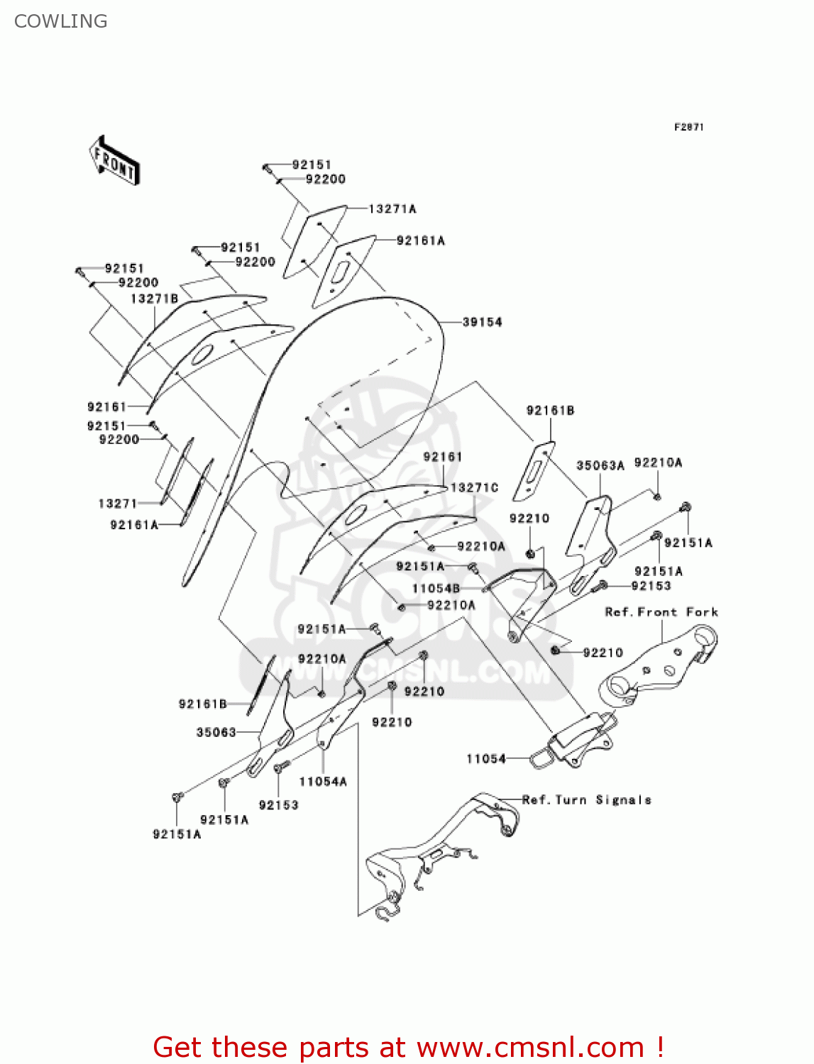 COWLING VN900D7F VULCAN 900 CLASSIC 2007 USA CALIFORNIA CANADA / LT