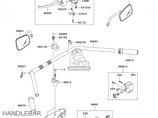 HANDLEBAR - VN900D7F VULCAN 900 CLASSIC 2007 USA CALIFORNIA CANADA / LT
