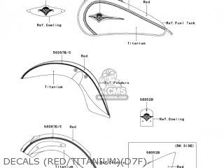 DECALS (RED/TITANIUM)(D7F) - VN900D7F VULCAN 900 CLASSIC 2007 USA CALIFORNIA CANADA / LT
