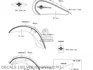 DECALS (SILVER/EBONY)(D7F) - VN900D7F VULCAN 900 CLASSIC 2007 USA CALIFORNIA CANADA / LT