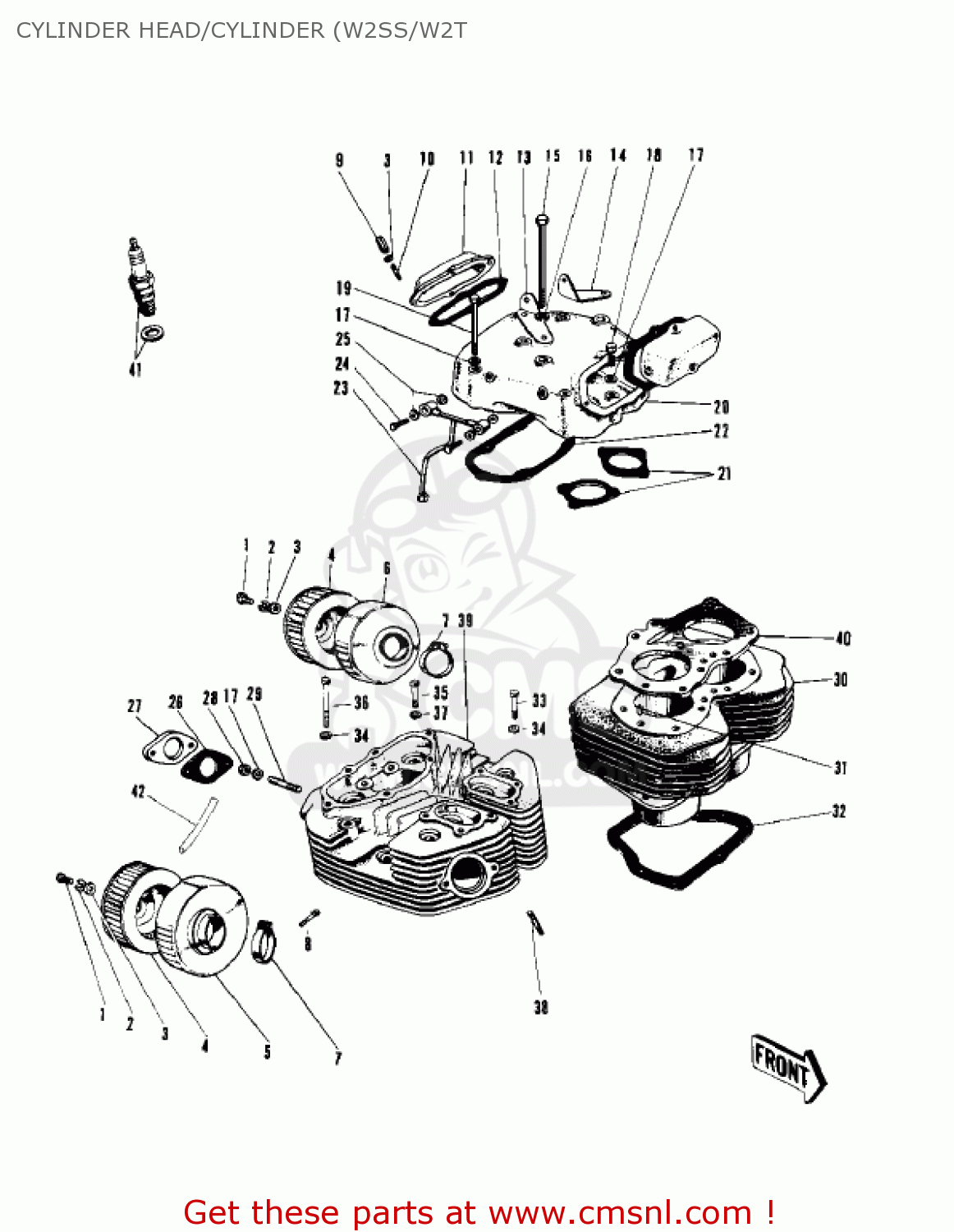 CYLINDER HEAD/CYLINDER (W2SS/W2T W1 1966 USA CANADA