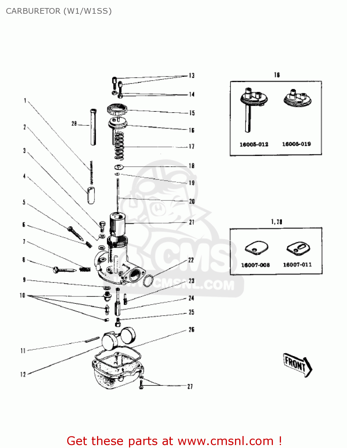 CARBURETOR (W1/W1SS) W1 1966 USA CANADA