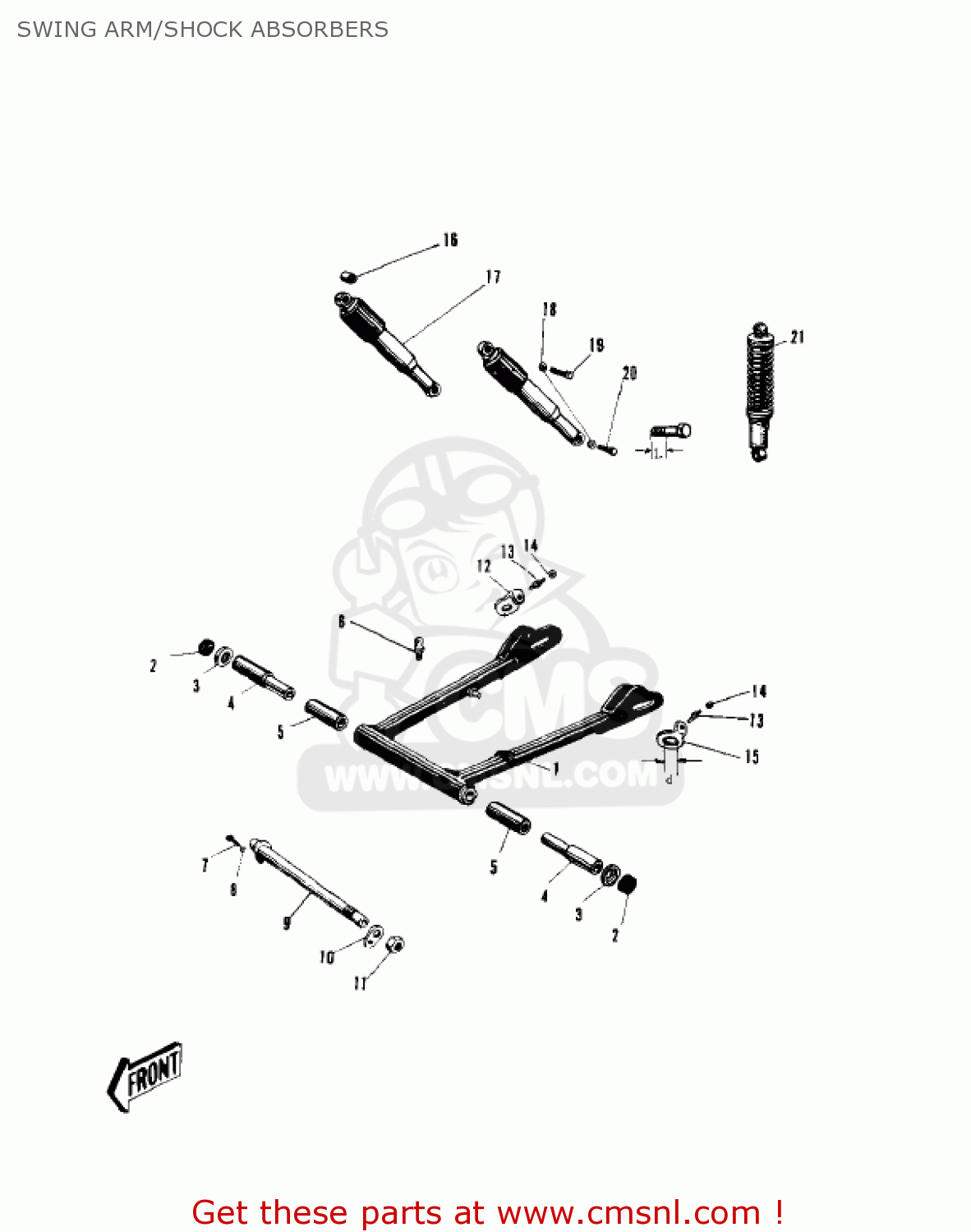 SWING ARM/SHOCK ABSORBERS W1 1966 USA CANADA