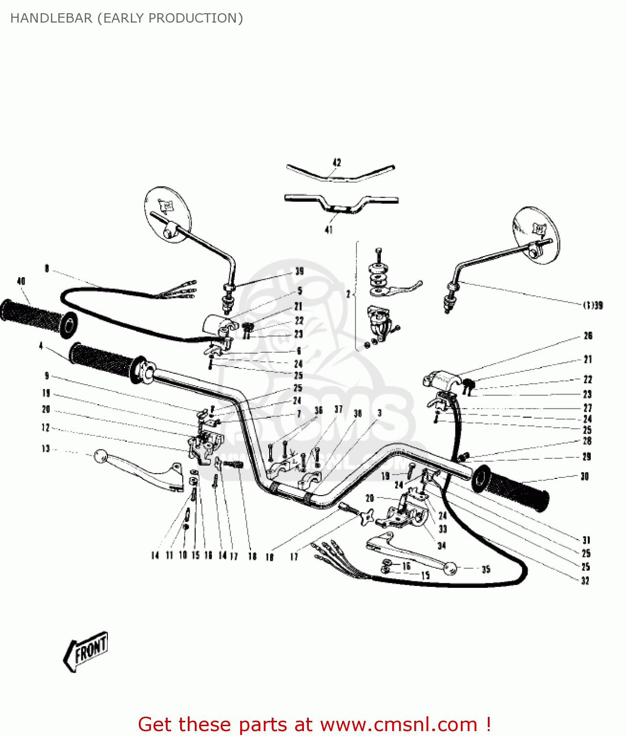 HANDLEBAR (EARLY PRODUCTION) W1 1966 USA CANADA