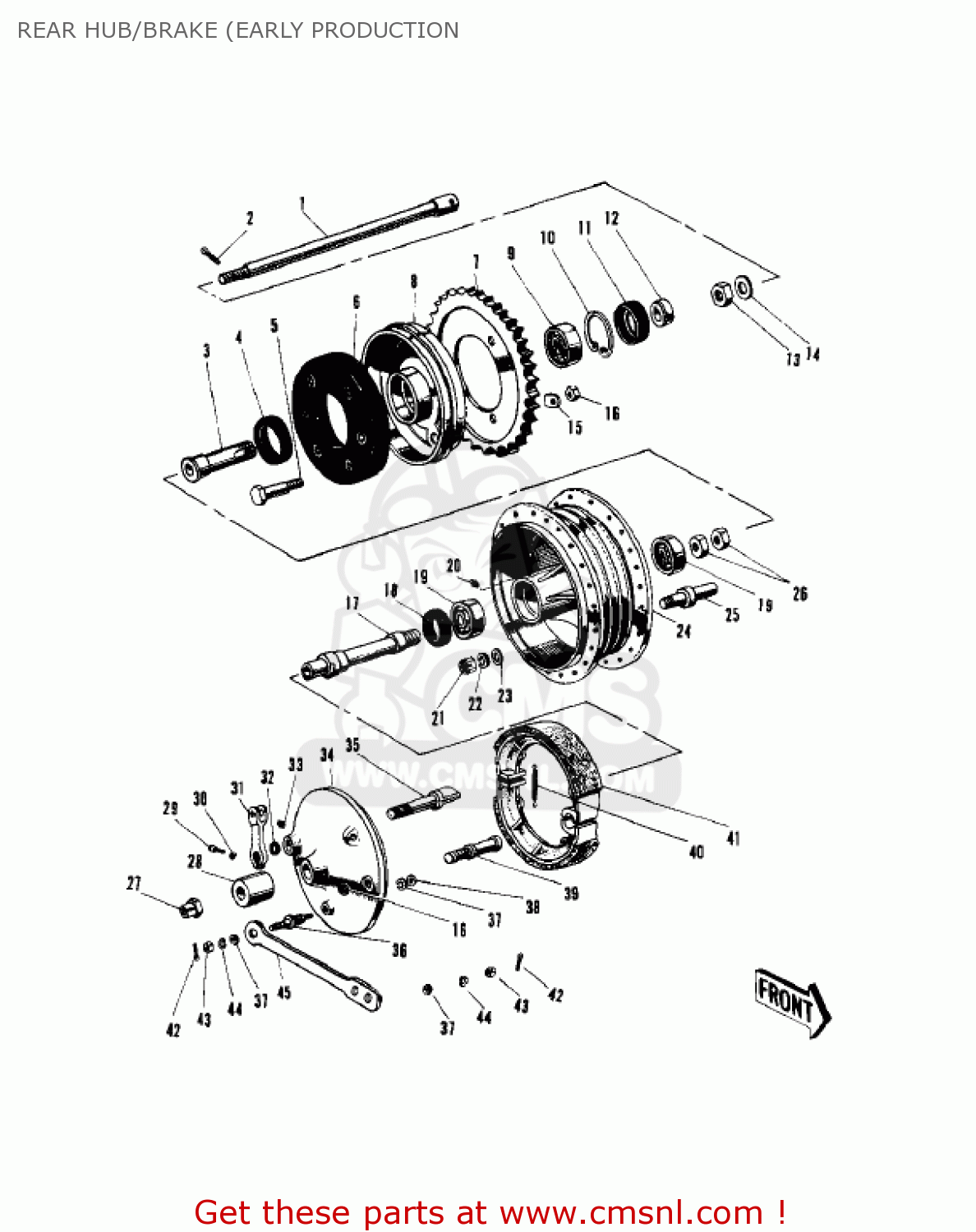 REAR HUB/BRAKE (EARLY PRODUCTION W1 1967 USA CANADA