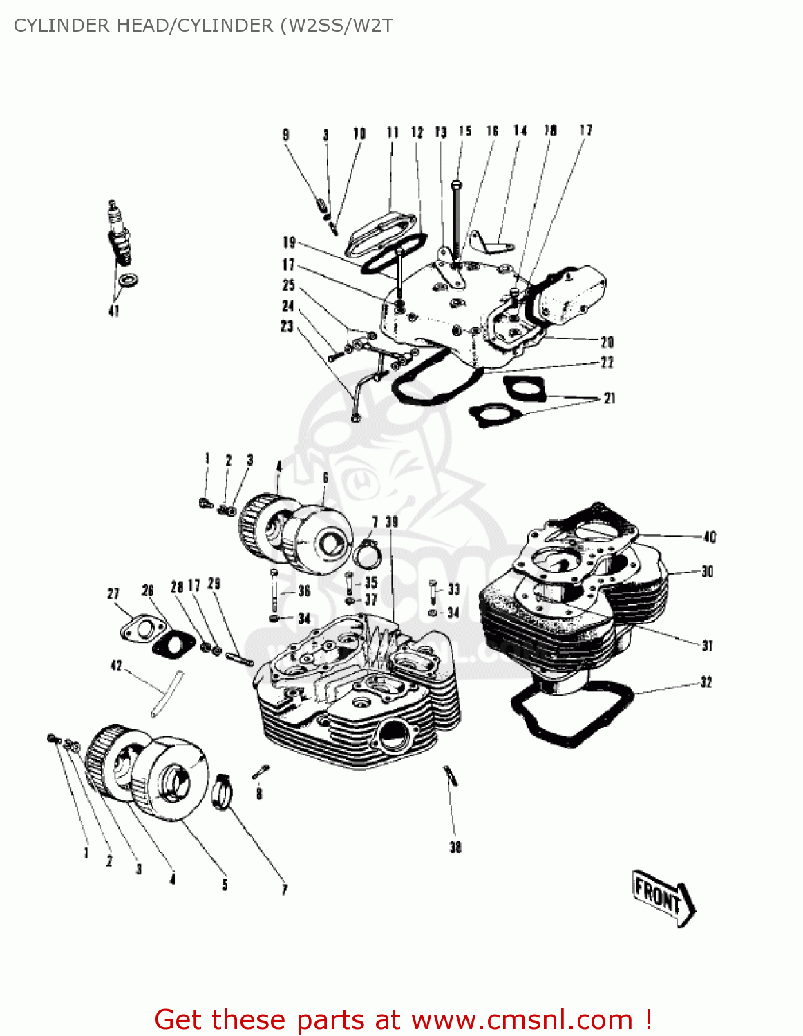 CYLINDER HEAD/CYLINDER (W2SS/W2T W1 1967 USA CANADA