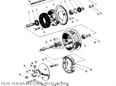 REAR HUB/BRAKE (LATE PRODUCTION) - W1 1967 USA CANADA