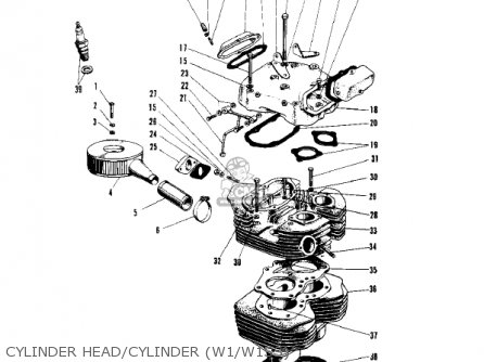 CYLINDER HEAD/CYLINDER (W1/W1SS) - W1 1967 USA CANADA