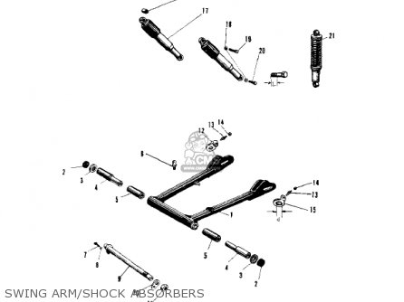 SWING ARM/SHOCK ABSORBERS - W1 1967 USA CANADA