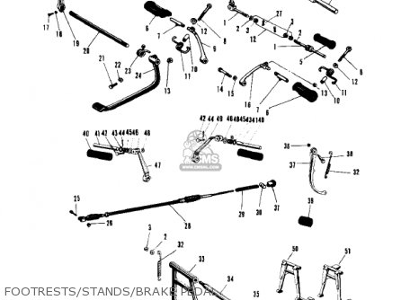 FOOTRESTS/STANDS/BRAKE PEDAL - W1 1967 USA CANADA