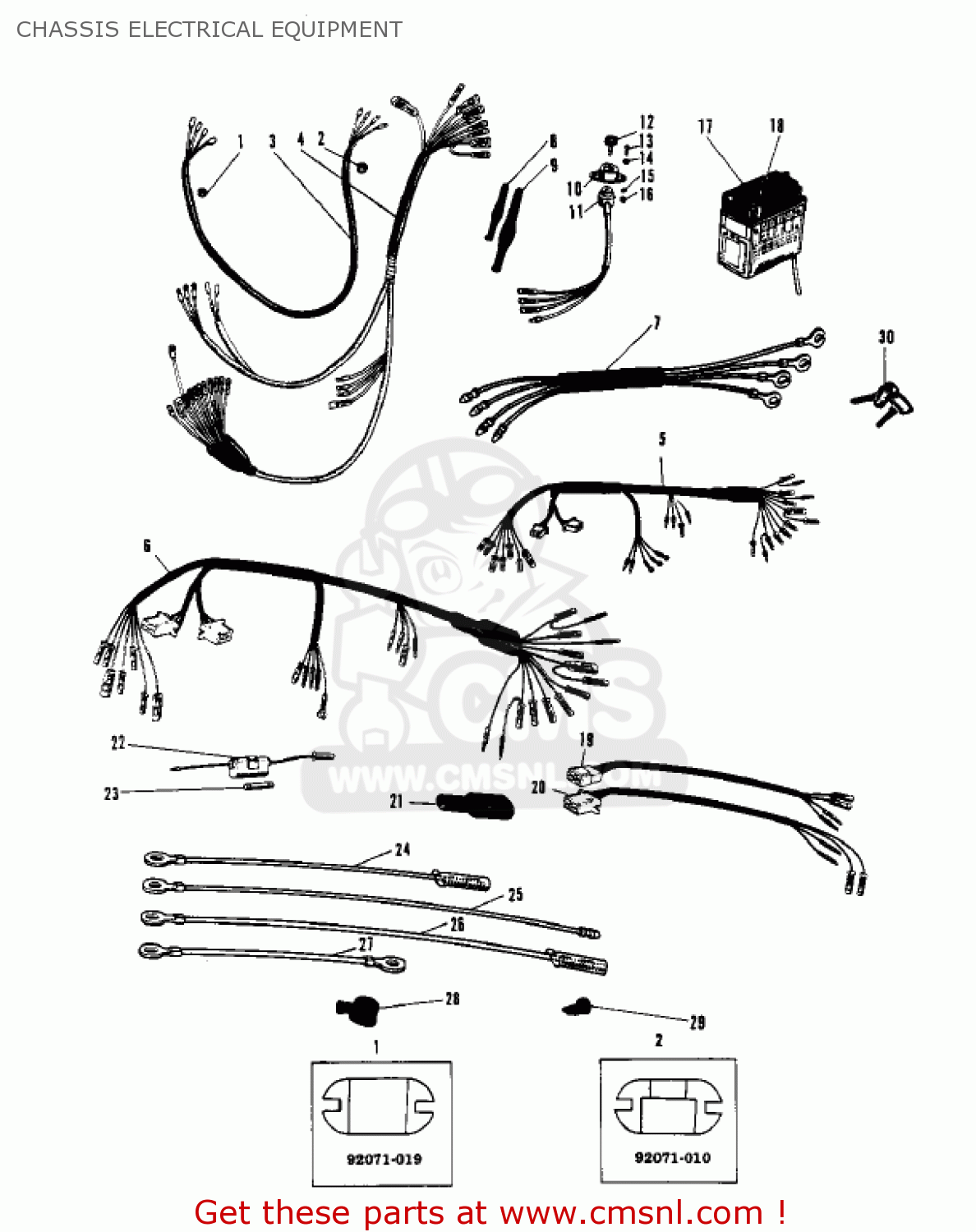 CHASSIS ELECTRICAL EQUIPMENT W1SS 1968 USA CANADA