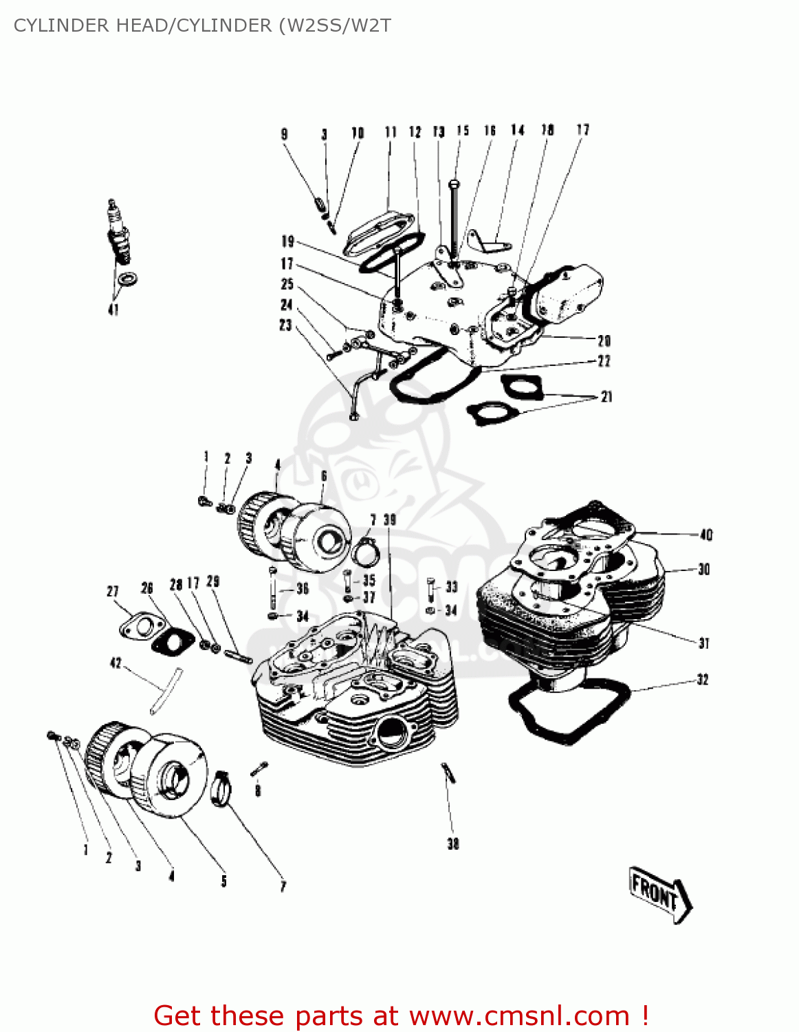 CYLINDER HEAD/CYLINDER (W2SS/W2T W1SS 1968 USA CANADA