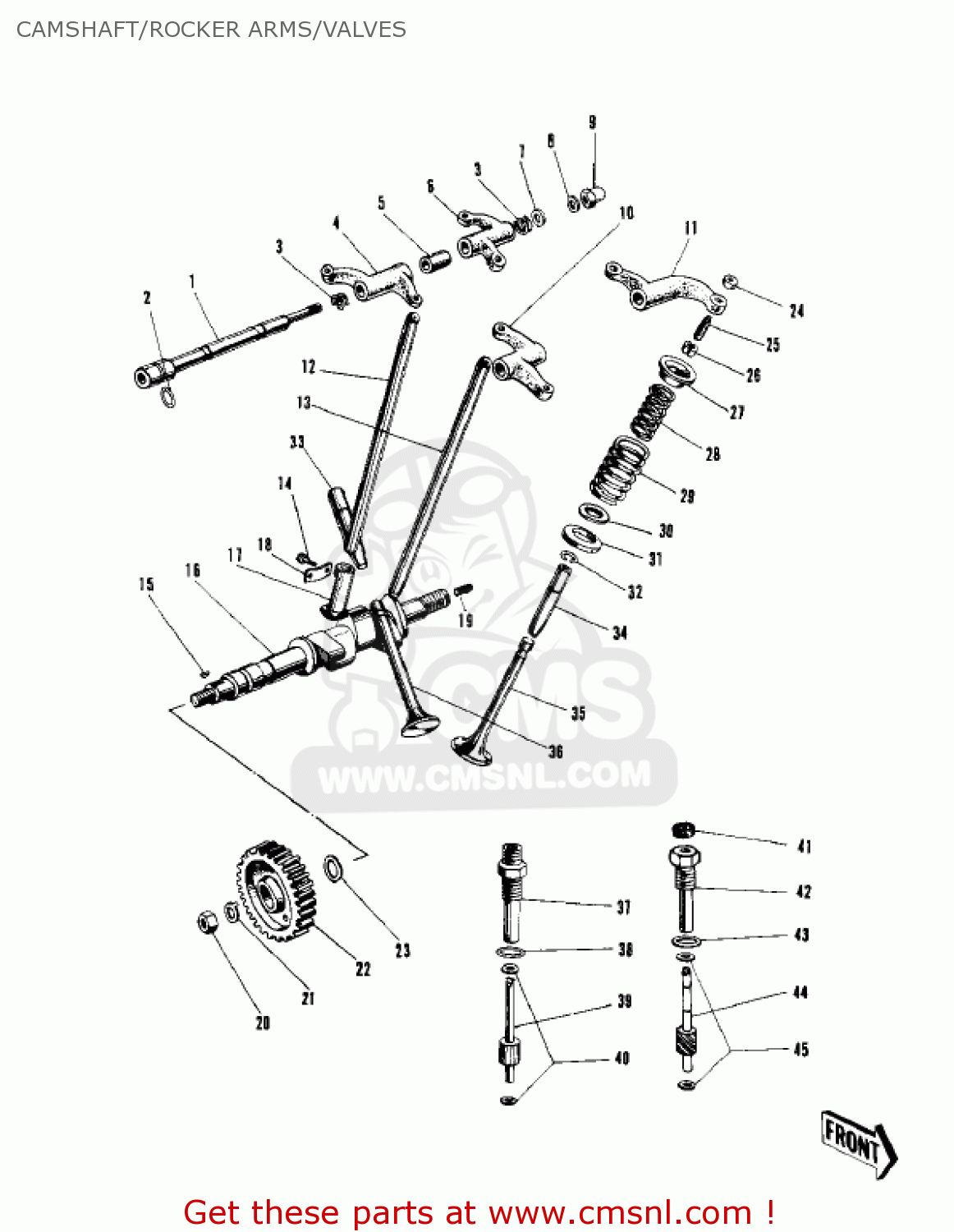 CAMSHAFT/ROCKER ARMS/VALVES W1SS 1968 USA CANADA