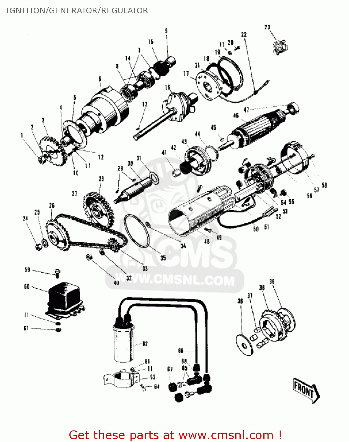 IGNITION/GENERATOR/REGULATOR W1SS 1968 USA CANADA