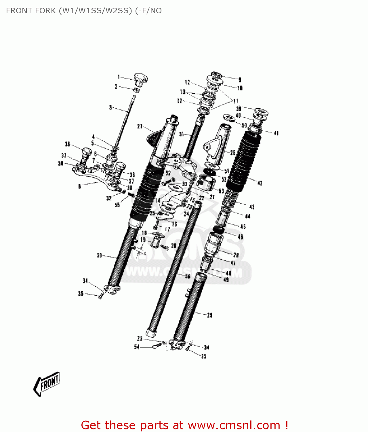 FRONT FORK (W1/W1SS/W2SS) (-F/NO W1SS 1968 USA CANADA