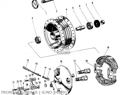 FRONT HUB/BRAKE (-E/NO.54589) - W1SS 1968 USA CANADA