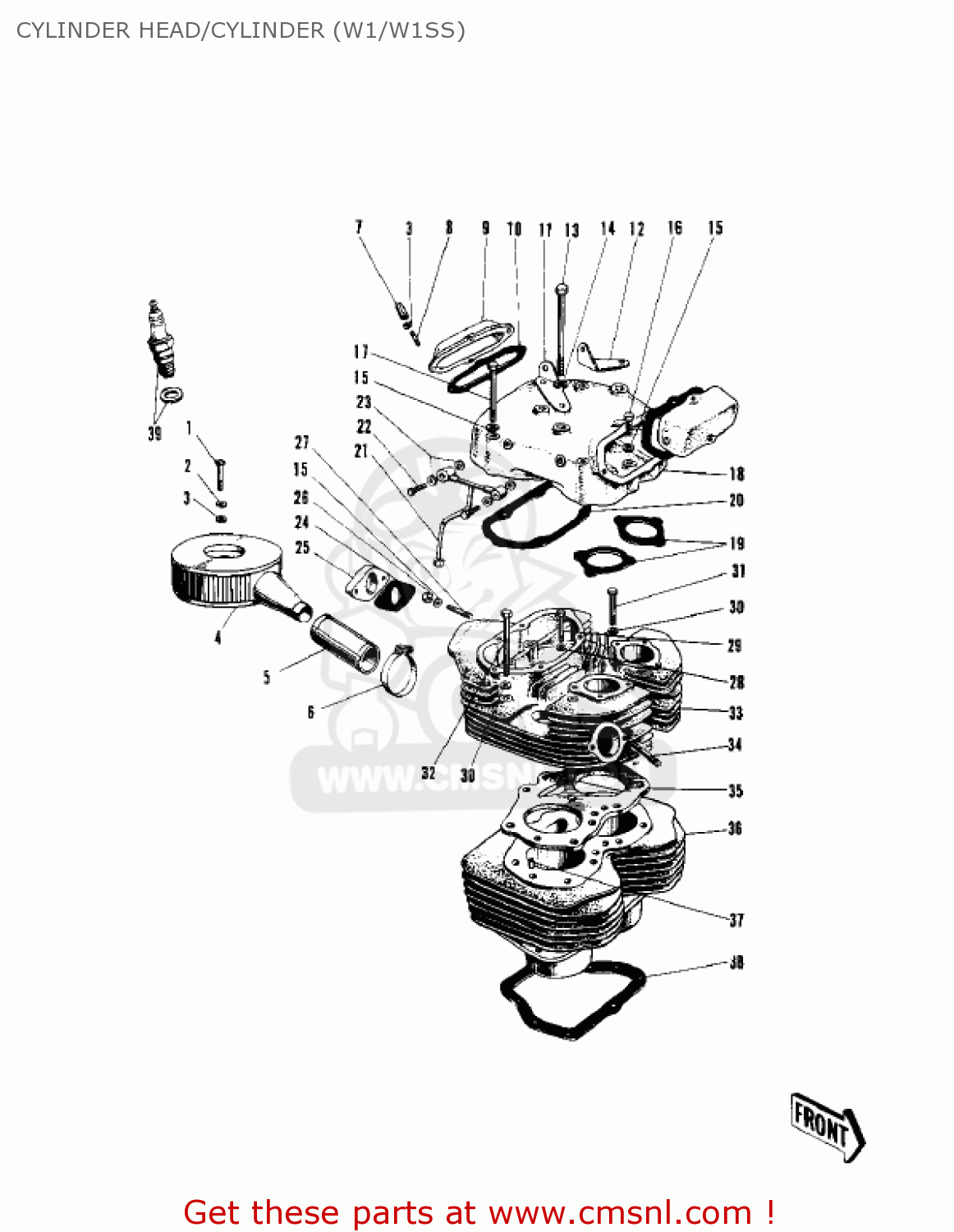 CYLINDER HEAD/CYLINDER (W1/W1SS) W1SS 1969 USA CANADA