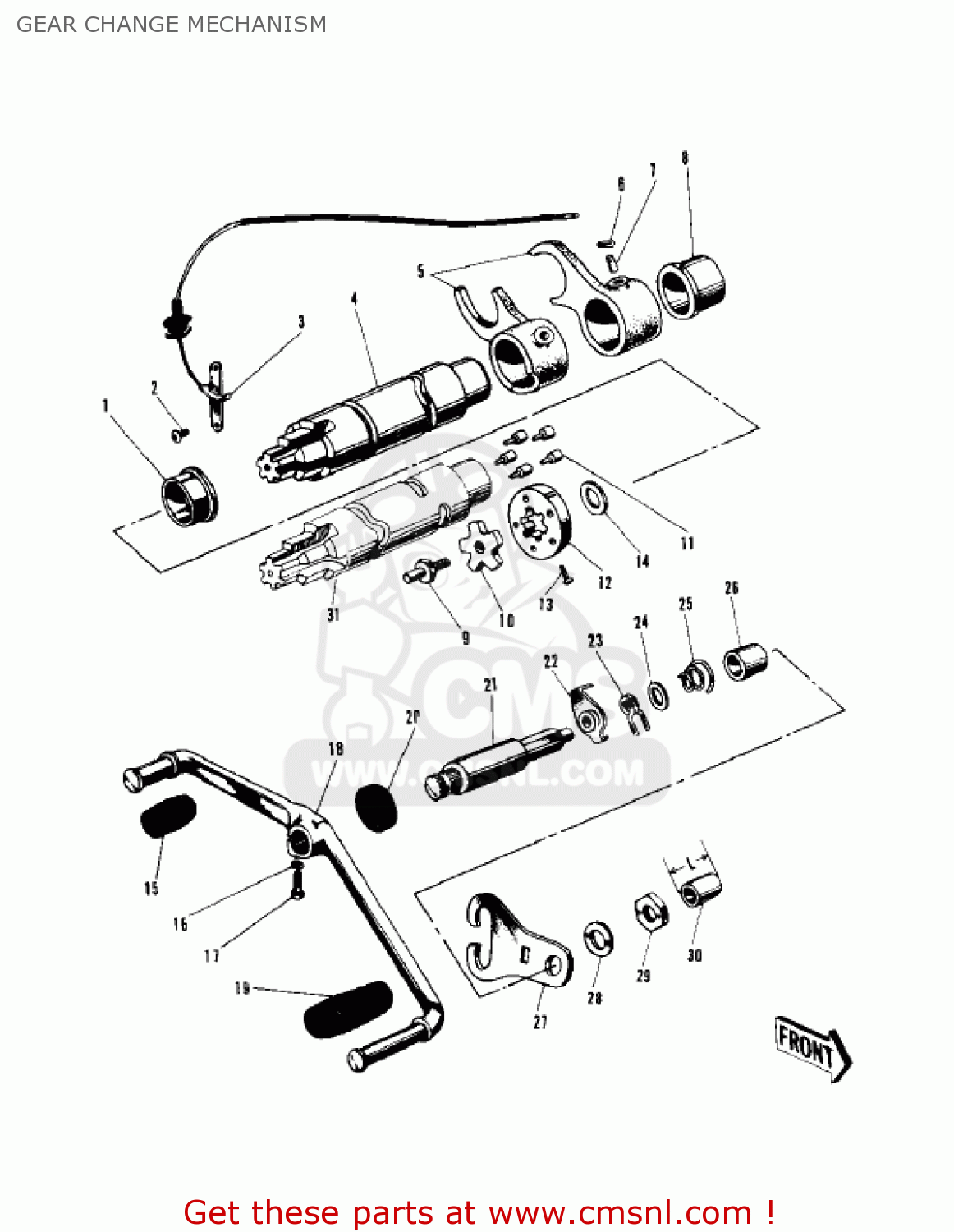 GEAR CHANGE MECHANISM W1SS 1969 USA CANADA