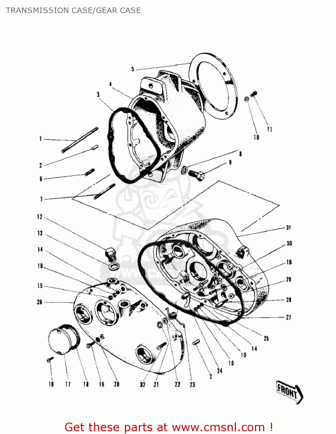 TRANSMISSION CASE/GEAR CASE W1SS 1969 USA CANADA
