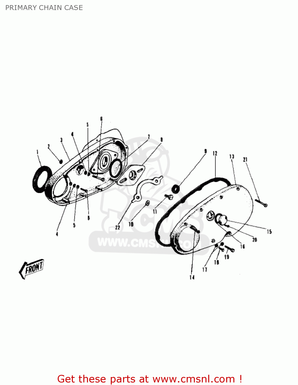 PRIMARY CHAIN CASE W1SS 1969 USA CANADA