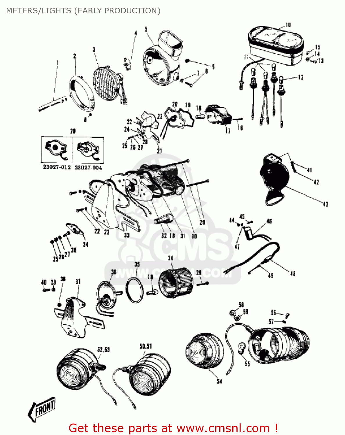 METERS/LIGHTS (EARLY PRODUCTION) W1SS 1969 USA CANADA