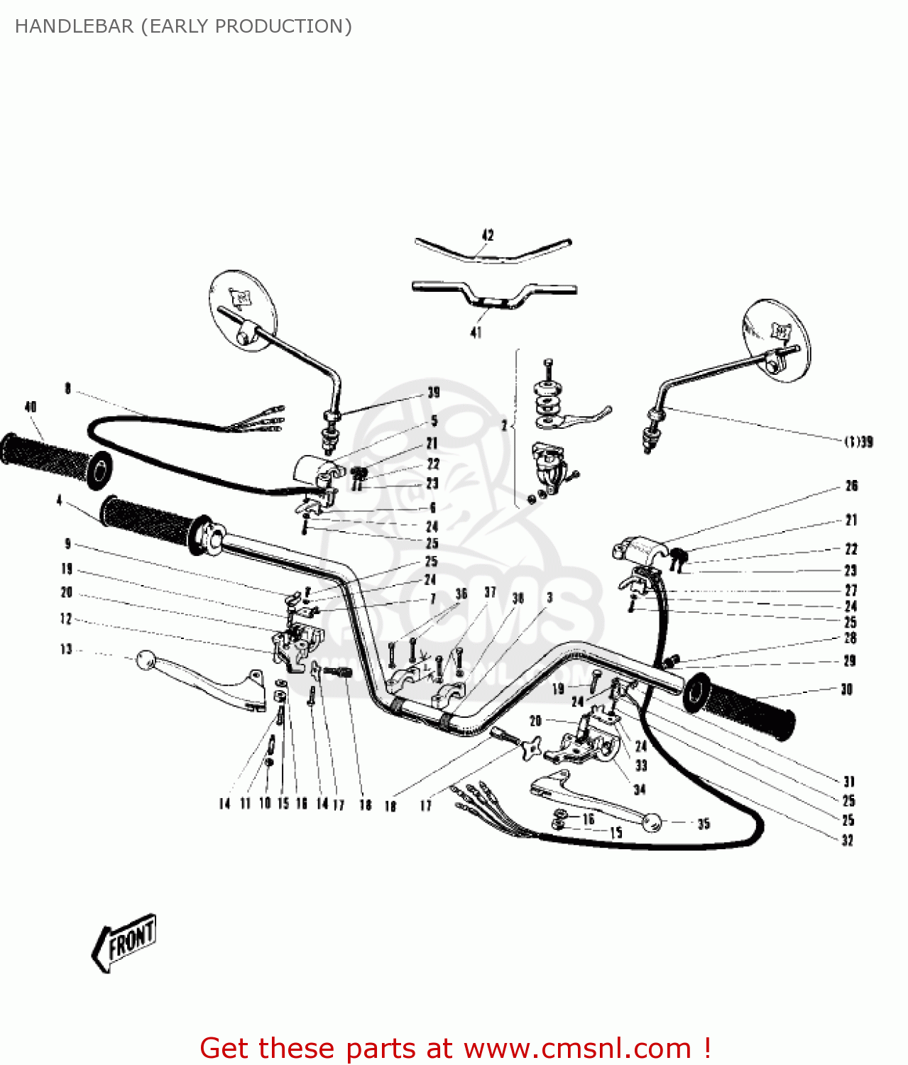 HANDLEBAR (EARLY PRODUCTION) W1SS 1969 USA CANADA