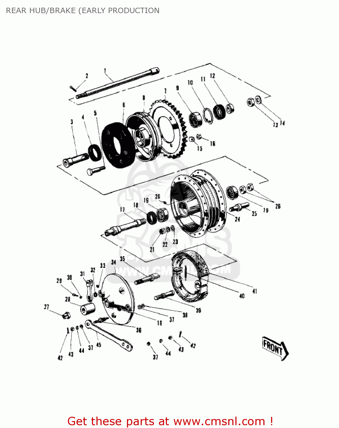 REAR HUB/BRAKE (EARLY PRODUCTION W2SS COMMANDER 1968 USA CANADA