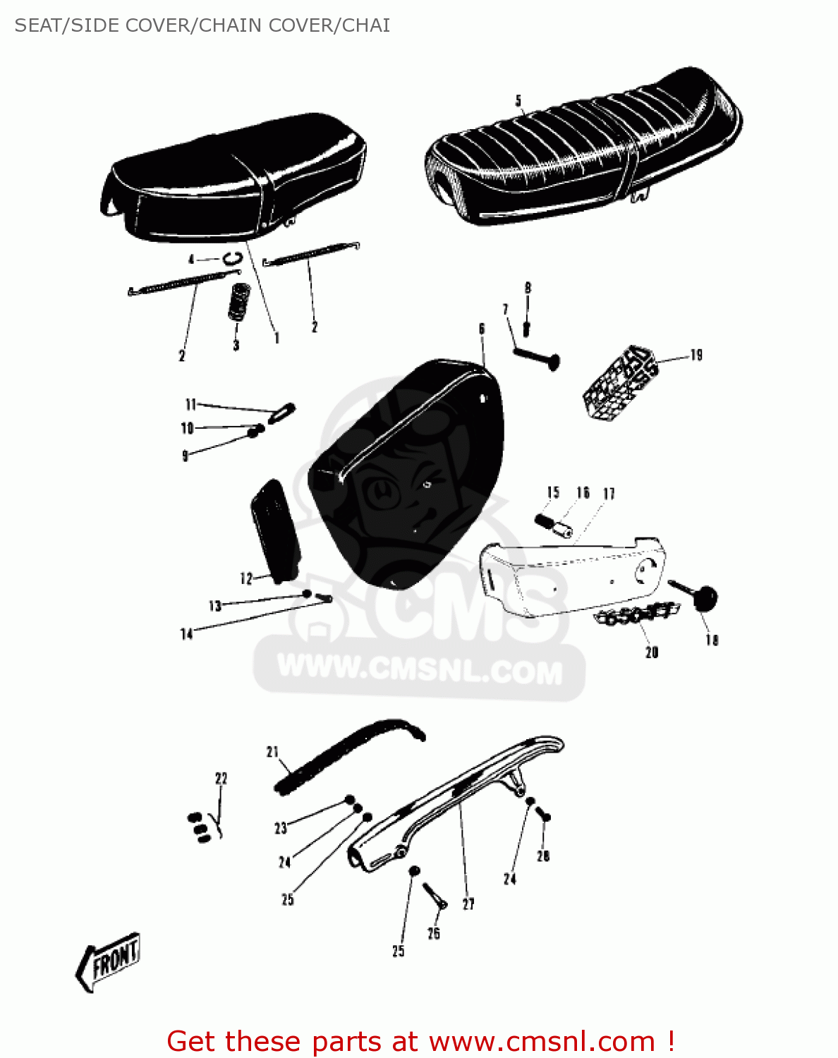 SEAT/SIDE COVER/CHAIN COVER/CHAI W2SS COMMANDER 1969 USA CANADA