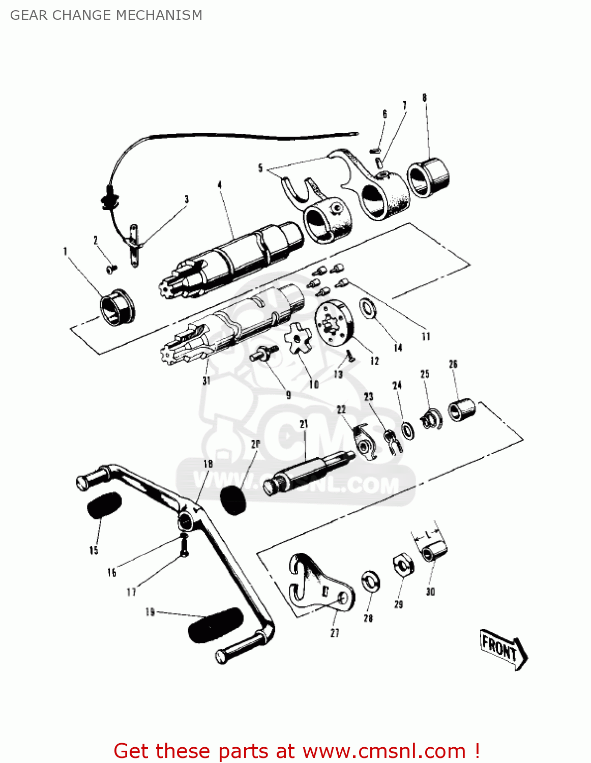 GEAR CHANGE MECHANISM W2SS COMMANDER 1969 USA CANADA