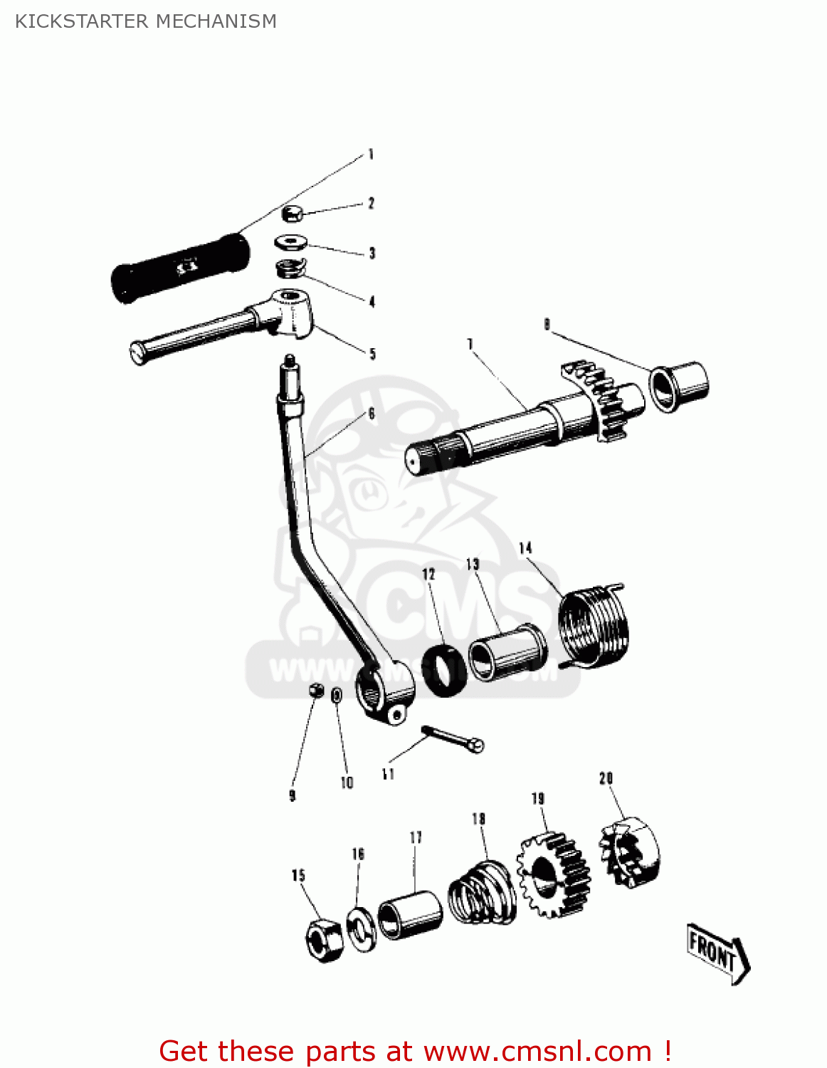 KICKSTARTER MECHANISM W2SS COMMANDER 1969 USA CANADA