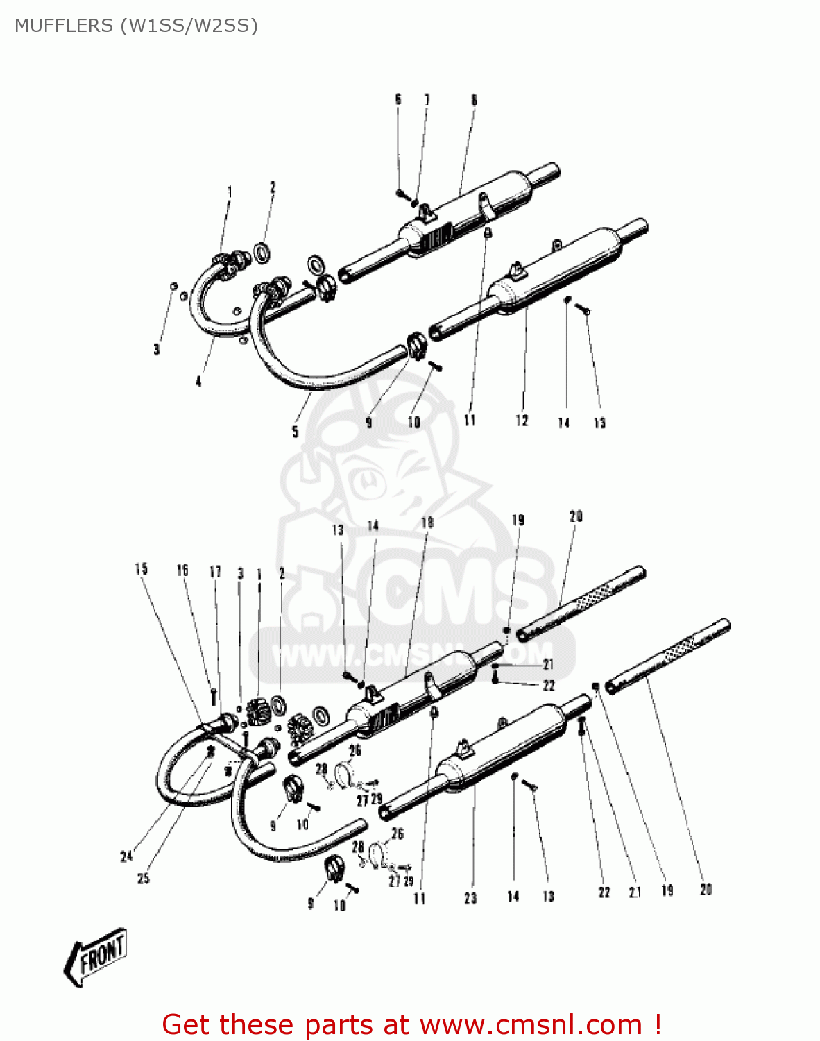 MUFFLERS (W1SS/W2SS) W2SS COMMANDER 1969 USA CANADA