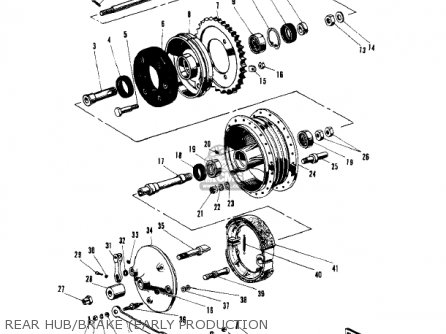 REAR HUB/BRAKE (EARLY PRODUCTION - W2SS COMMANDER 1969 USA CANADA