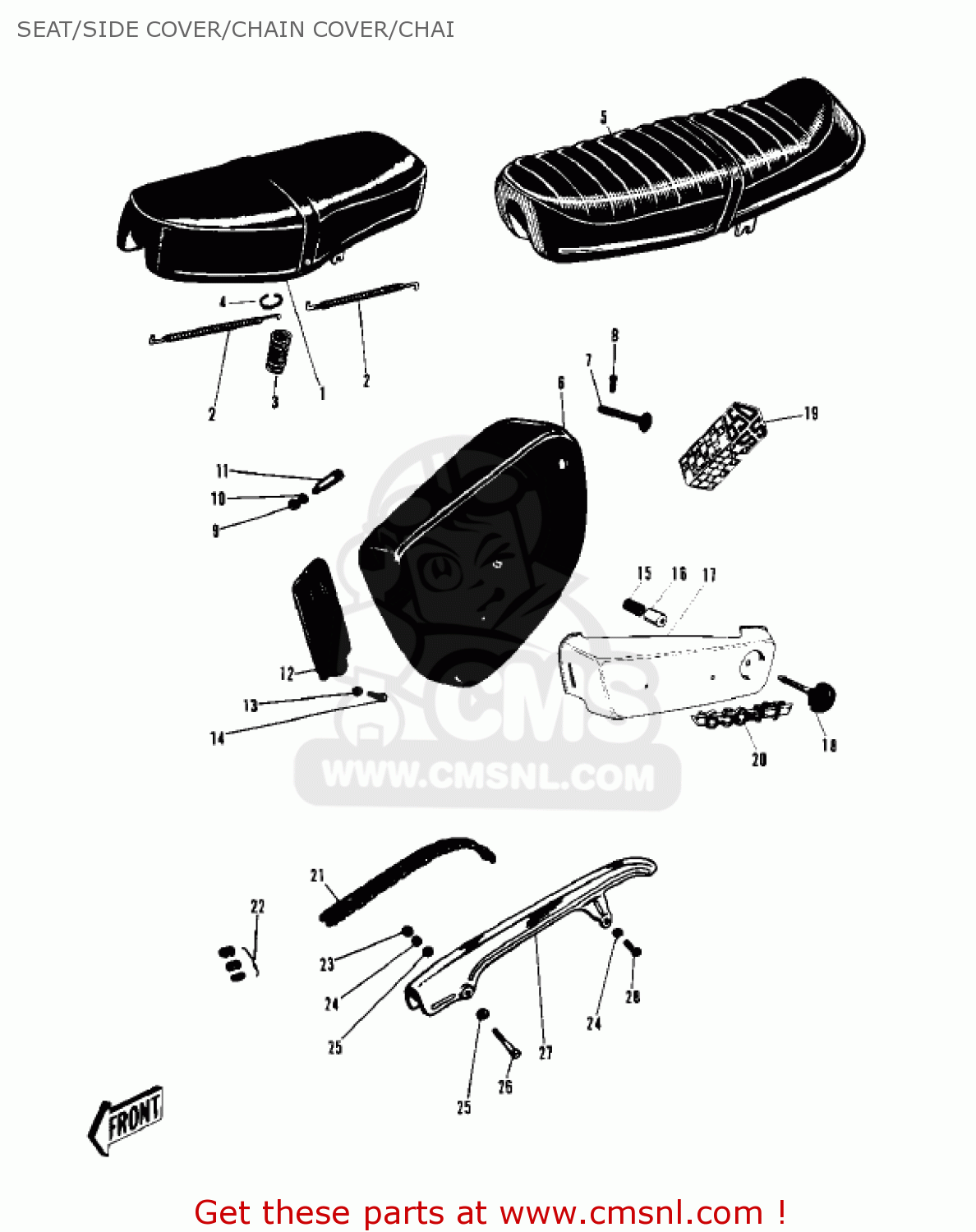 SEAT/SIDE COVER/CHAIN COVER/CHAI W2TT COMMANDER 1969 USA CANADA