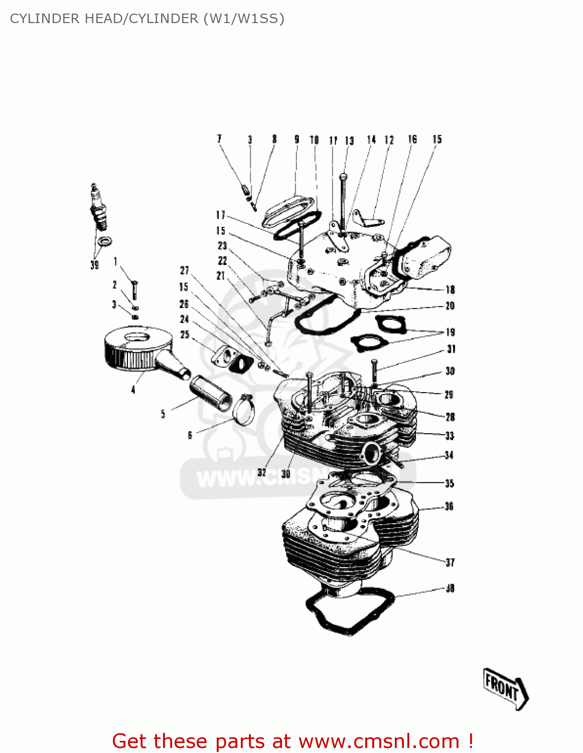 CYLINDER HEAD/CYLINDER (W1/W1SS) W2TT COMMANDER 1969 USA CANADA