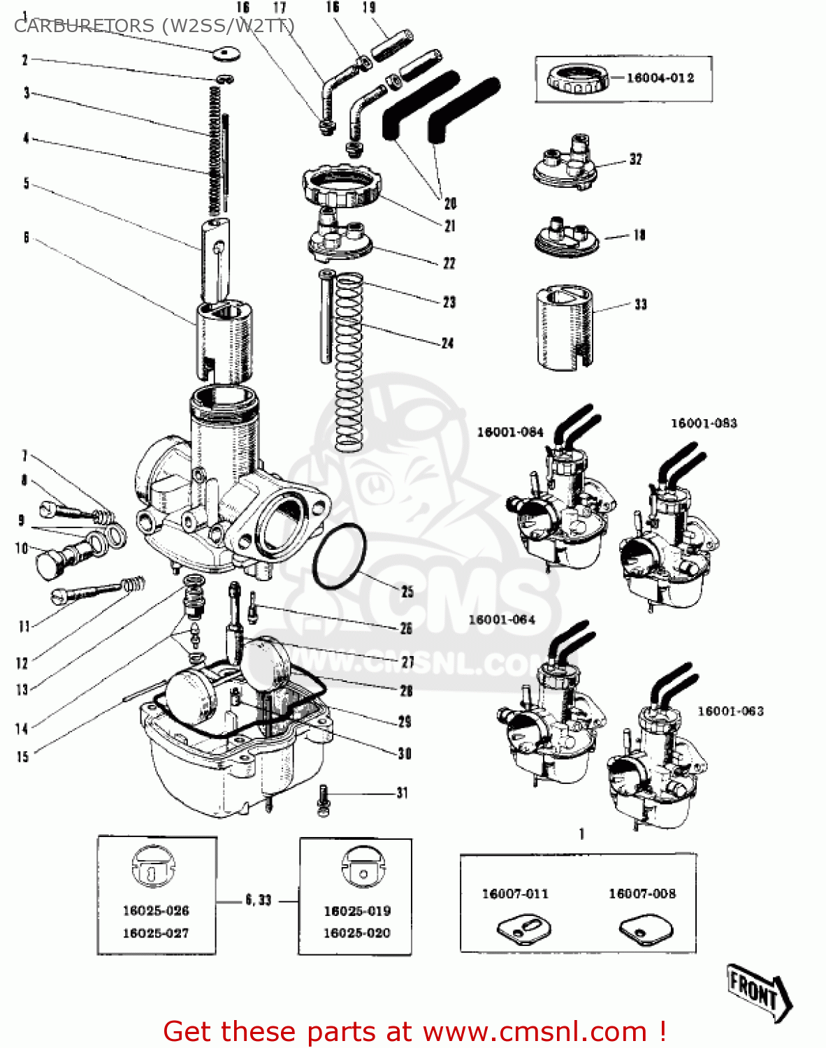 CARBURETORS (W2SS/W2TT) W2TT COMMANDER 1969 USA CANADA
