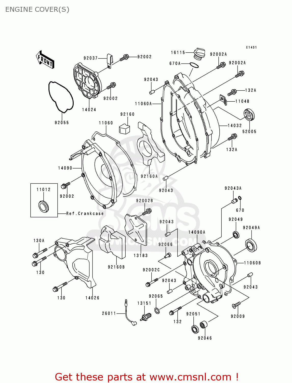 ENGINE COVER(S) XZ900B2 NINJA ZX9R 1995 USA CALIFORNIA CANADA
